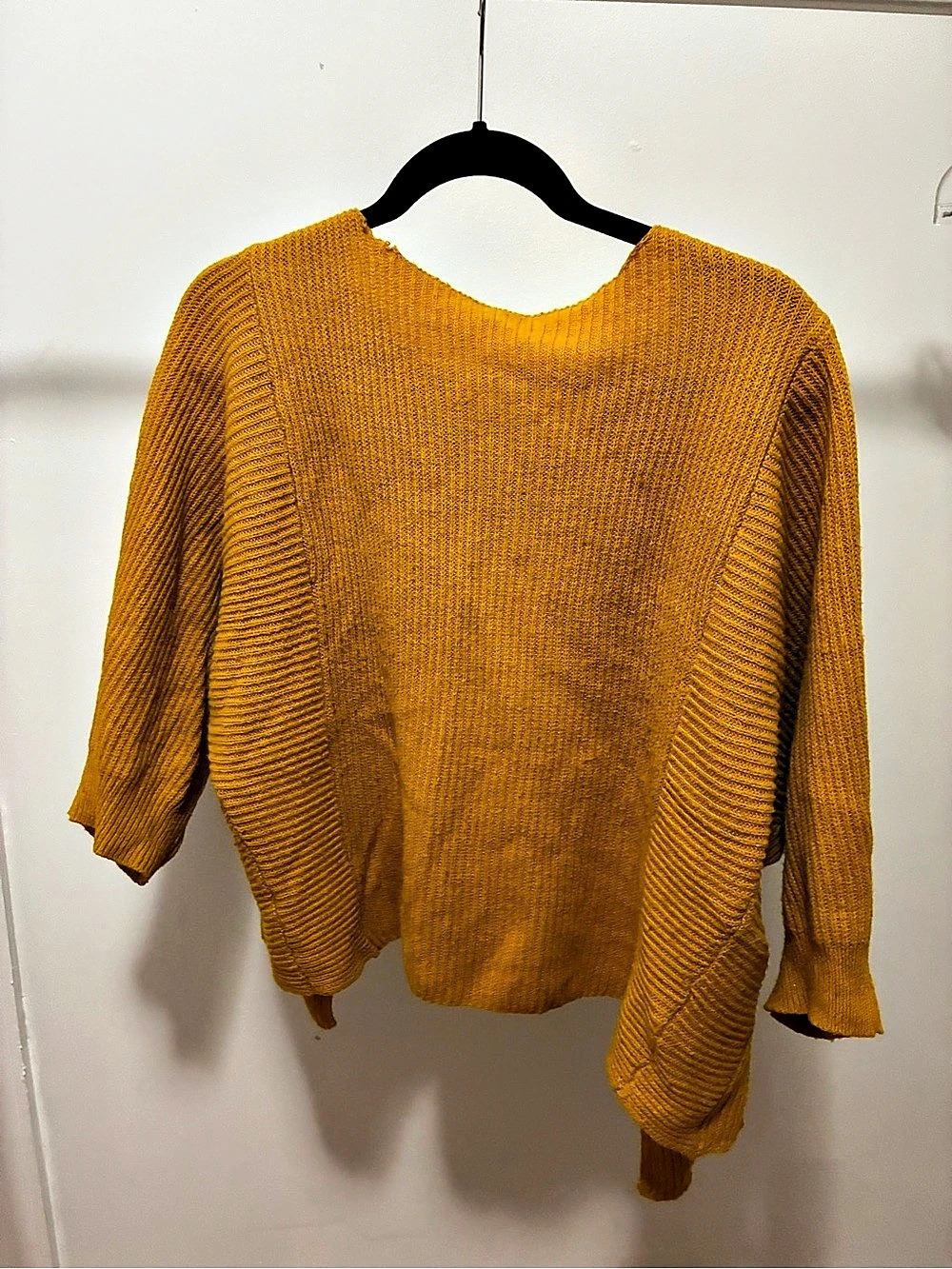 Ruby Moon Twist Back Knit Sweater Yellow Size Small